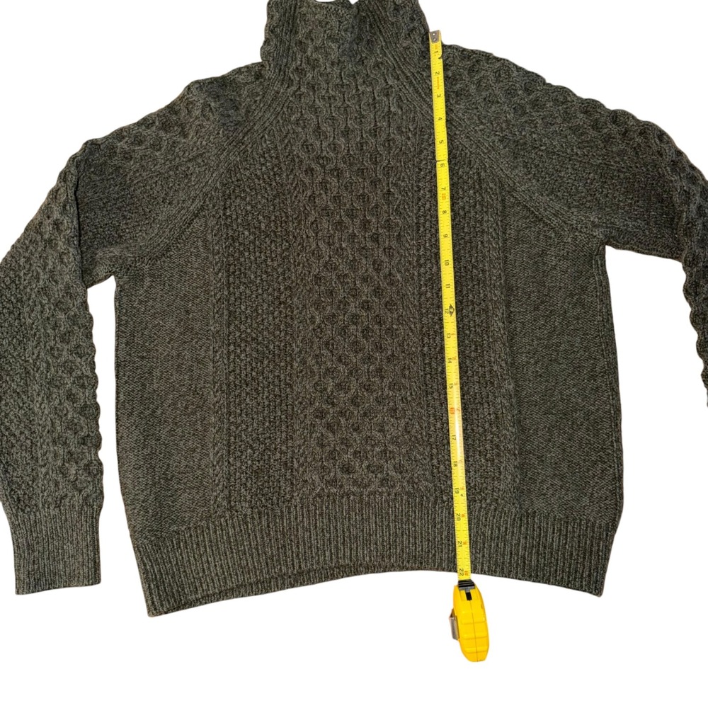 Vince Wool Cashmere Cable Knit Turtleneck Sweater S Gray Chunky - Picture 4 of 7